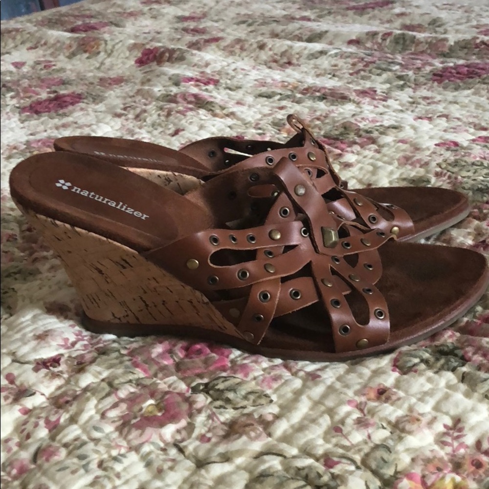 Naturalizer cork wedge sandals